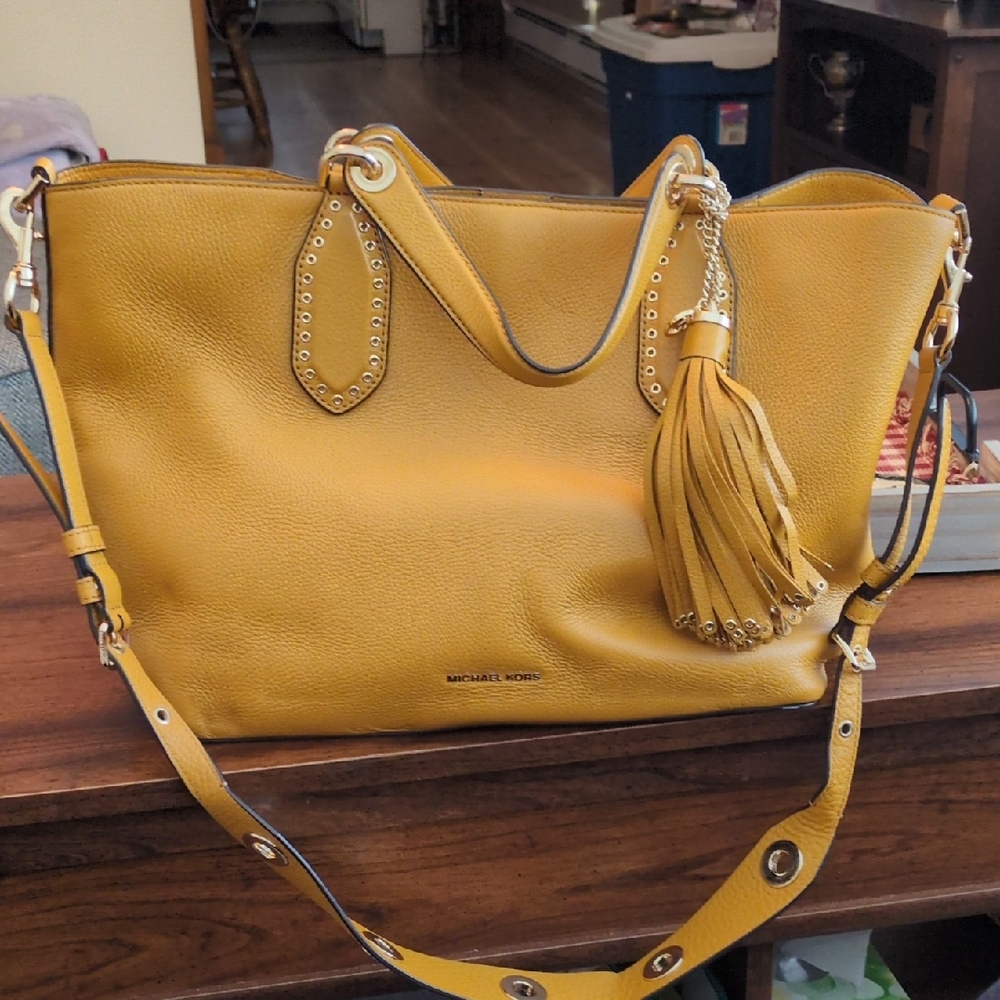Michael Kors Leather Crossbody Handbag with Tassel